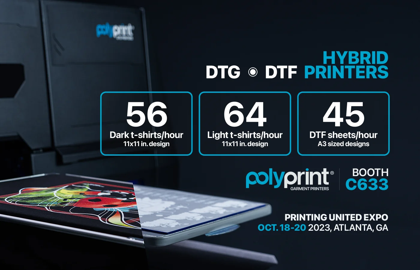 Εκτύπωση ενδυμάτων αιχμής με το Polyprint στην Printing United Expo 2023
