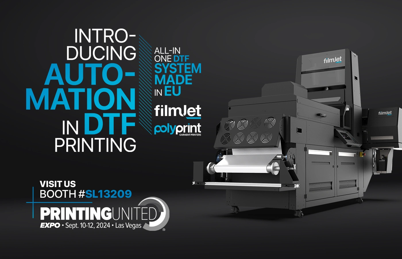 Introducing automation in DTF printing systems with Filmjet at Printing United in Las Vegas